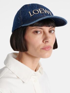 NWOT Loewe Paula's Ibiza Logo Denim Baseball Cap, Size L